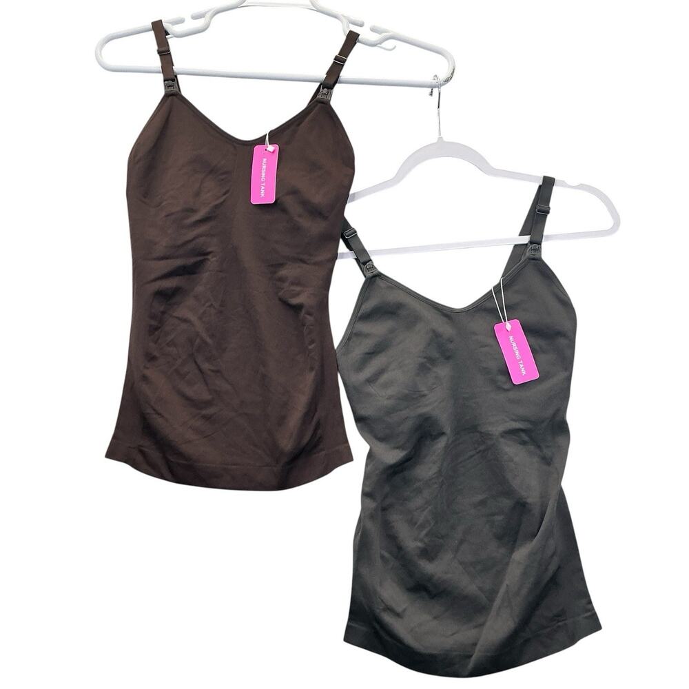 Maternity Nursing Tank Top Cami for Breastfeeding Lot 2 Size Small New
